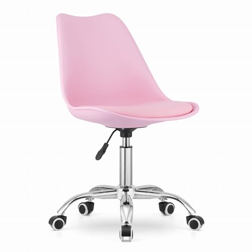 FORTENA vModernes Bürosystem: Schreibtisch und Drehstuhl in vielen Farbvarianten. Klappfunktion des Schreibtisches. (Stuhl, Rosa) von FORTENA