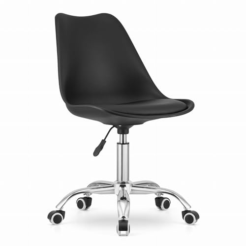 FORTENA vModernes Bürosystem: Schreibtisch und Drehstuhl in vielen Farbvarianten. Klappfunktion des Schreibtisches. (Stuhl, Schwarz) von FORTENA