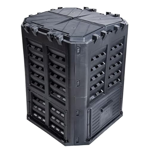 Fortena Komposter 300L aus Kunststoff, Schnellkomposter mit Belüftungssystem, modular steckbar, für ideale Zersetzung von FORTENA