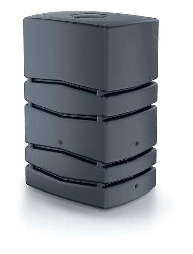 Fortena Regenwassertonne Regentank Regenbehälter Regentonne Wassertank 350L und 450L (Anthrazit, 450L) von FORTENA