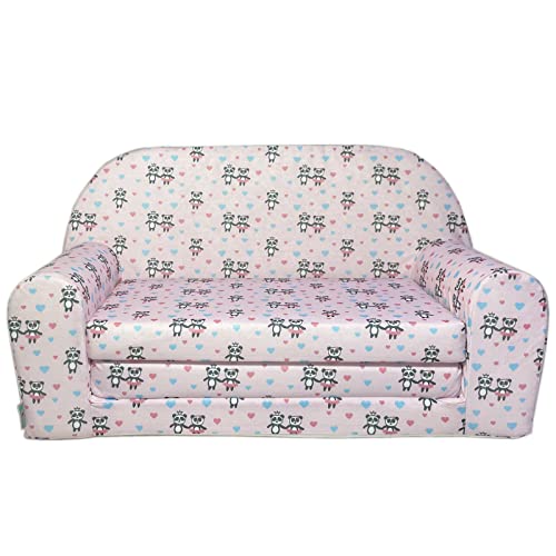 FORTISLINE – Kindersofa Mini ausklappbar 40x78x45cm - Kindersofa für Kinder 2in1 - Kindercouch ausklappbar - Schlafcouch aus Schaumstoff - Abnehmbarer Bezug - Viele Motive von FORTISLINE
