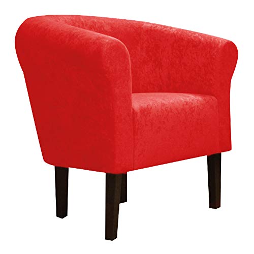 FORTISLINE Clubsessel Loungesessel Cocktailsessel Monaco 2" Kunstleder W425_03 (Rot) von FORTISLINE