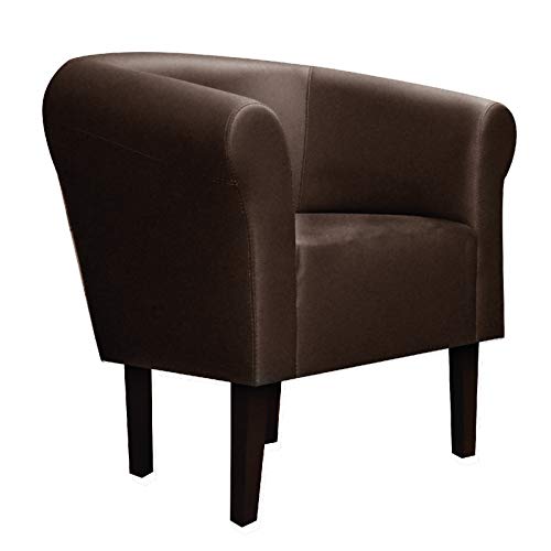 FORTISLINE Clubsessel Loungesessel Cocktailsessel Monaco 2" Kunstleder W425_07 (Braun) von FORTISLINE