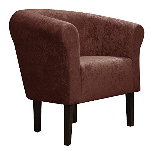 FORTISLINE Clubsessel Loungesessel Cocktailsessel Monaco 2" Mikrovelur W426_12 (Braun) von FORTISLINE