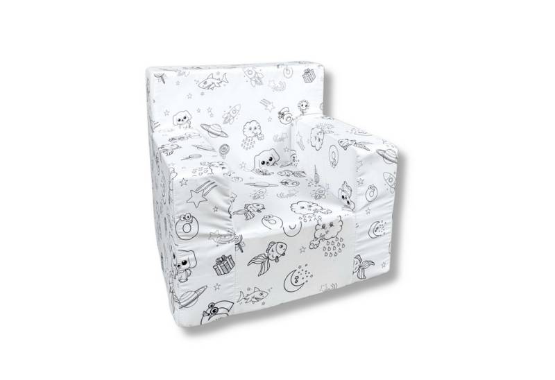 FORTISLINE Kindersessel Kindersessel Malspaß Kreative Möbel Ausmalen mit Stiften Kinderzimmer, Perfekt als Geschenk von FORTISLINE