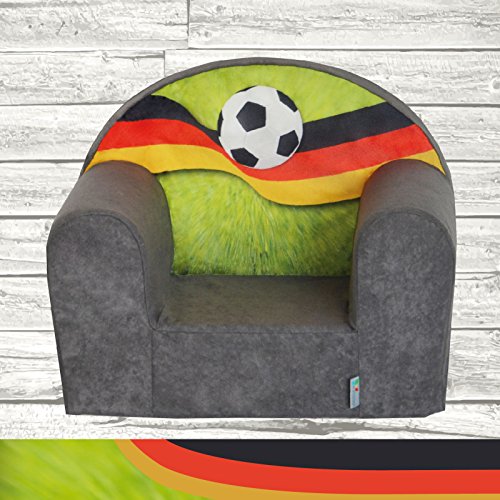 FORTISLINE Kindersessel Abnehmbarer Bezug Weicher Schaumstoff FANZONE Football DE Mini Schaumstoffsessel Kinder Kinderzimmer von FORTISLINE