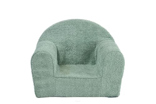 FORTISLINE – Kindersessel ab 1 Jahr David Mini – Kinderstuhl aus Plüsch - Kuschelsessel 40x33x39cm - Kindersessel Mini - Ohrensessel Zertifiziert nach Oeko-TEX - Farben zur Auswahl Hellgrün von FORTISLINE