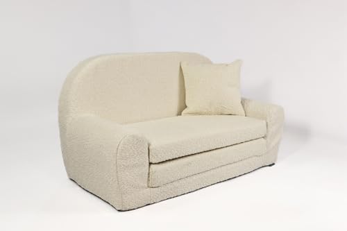 FORTISLINE - Kindersofa David Mini - Ausklappbares Mini-Sofa aus Plüsch mit Verlängerung - Schlafcouch 78 x 45 x 40 cm - Kinder Sitzsofa Oeko-TEX Zertifiziert - inkl. Kissen - in 6 Farben - Beige FORTISLINE - Kindersofa David Mini - Ausklappbares Mini-Sofa aus Plüsch mit Verlängerung - Schlafcouch 78 x 45 x 40 cm - Kinder Sitzsofa Oeko-TEX Zertifiziert - inkl. Kissen - in 6 Farben - Beige von FORTISLINE