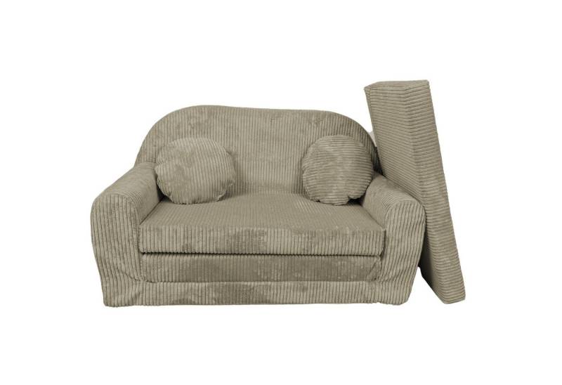FORTISLINE Kindersofa Kindersofa Rosalia Ausklappbares Sofa aus Cord mit Verlängerung von FORTISLINE