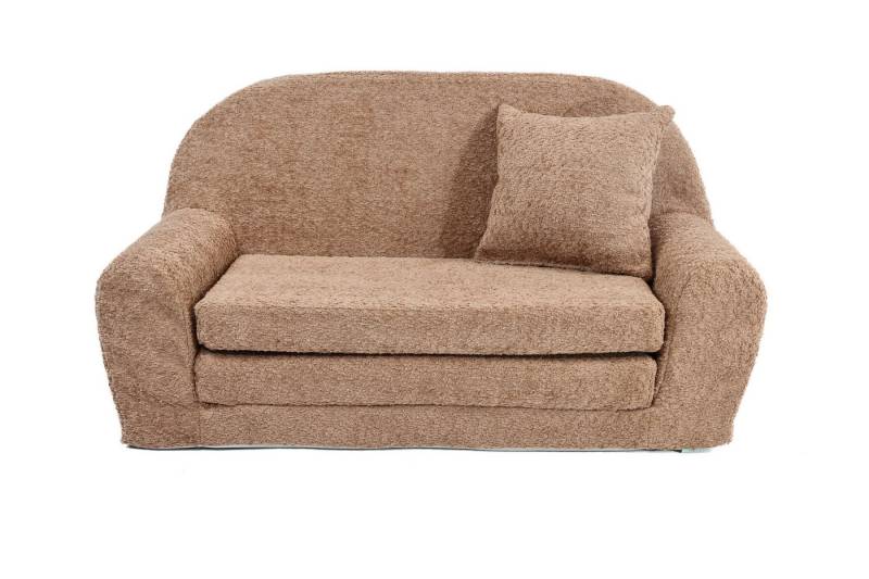 FORTISLINE Kindersofa Mini-Sofa Kindersofa Spielsofa aus Teddy-Stoff ausklappbar, Ausklappbar von FORTISLINE