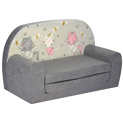 FORTISLINE Kindersofa Mini zum Aufklappen Kätzchen W386_45 von FORTISLINE