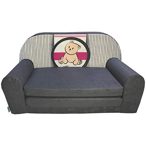 FORTISLINE – Kindersofa Mini ausklappbar 40x78x45cm - Kindersofa für Kinder 2in1 - Kindercouch ausklappbar - Schlafcouch aus Schaumstoff - Abnehmbarer Bezug - Viele Motive von FORTISLINE