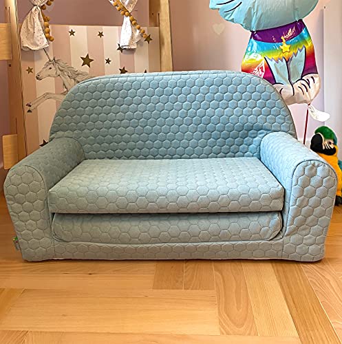 FORTISLINE – Kindersofa Mini ausklappbar 40x78x45cm - Kindersofa für Kinder 2in1 - Kindercouch ausklappbar - Schlafcouch aus Schaumstoff - Abnehmbarer Bezug - Viele Motive von FORTISLINE