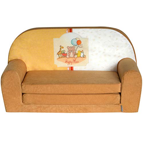 FORTISLINE Kindersofa Mini zum Aufklappen mit Motiv W386 01 Happy Place von FORTISLINE