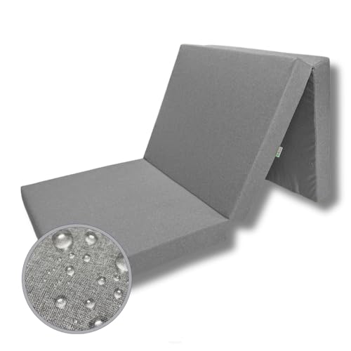 FORTISLINE Klappmatratze 195x60x9 cm - 3-teilige Faltmatratze - klappbare Gästematratze - Campermatratze mit wasserfestem Outdoor-Bezug - Würfelmatratze - Gästebett - Wohnwagenmatratze - Grau FORTISLINE Klappmatratze 195x60x9 cm - 3-teilige Faltmatratze - klappbare Gästematratze - Campermatratze mit wasserfestem Outdoor-Bezug - Würfelmatratze - Gästebett - Wohnwagenmatratze - Grau von FORTISLINE