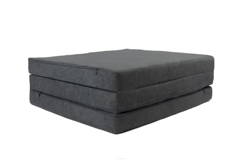 FORTISLINE - Klappmatratze 195x60x9cm - 3-teilige Faltmatratze - H2 Gästematratze - Camping Faltbare - Kamping Bett - Waschbar Bezug - Erwachsene Klappbar - Reisematratze - Schaumstoff Matratze von FORTISLINE