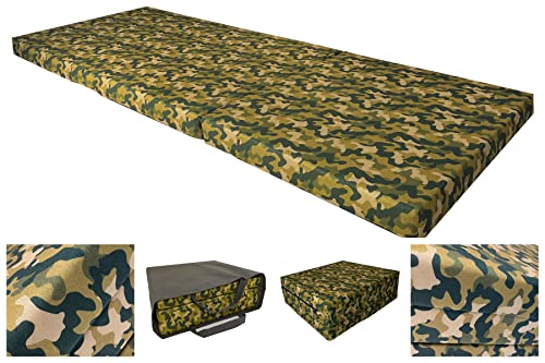 FORTISLINE - Klappmatratze 195x80x9cm - 3-teilige Faltmatratze - H2 Gästematratze - Camping Faltbare - Kamping Bett - Waschbar Bezug - Erwachsene Klappbar - Reisematratze - Schaumstoff Matratze FORTISLINE - Klappmatratze 195x80x9cm - 3-teilige Faltmatratze - H2 Gästematratze - Camping Faltbare - Kamping Bett - Waschbar Bezug - Erwachsene Klappbar - Reisematratze - Schaumstoff Matratze von FORTISLINE