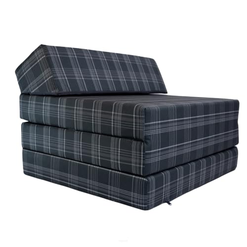 FORTISLINE - Klappmatratze 200x70x10cm - 3-teilige Faltmatratze - H2 Gästematratze - Camping Faltbare - Kamping Bett - Waschbar Bezug - Erwachsene Klappbar - Reisematratze - Schaumstoff Matratze von FORTISLINE