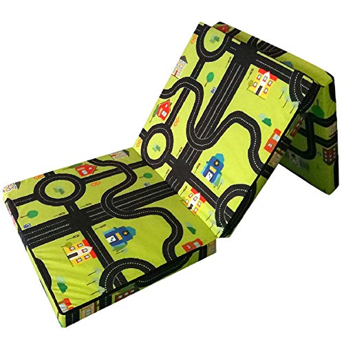 FORTISLINE Klappmatratze Stadt Spielteppich Kindermatratze Größe L - 195x80x9cm W389_24 von FORTISLINE