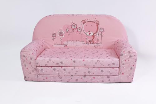 FORTISLINE – Kindersofa Mini ausklappbar 40x78x45cm - Kindersofa für Kinder 2in1 - Kindercouch ausklappbar - Schlafcouch aus Schaumstoff - Abnehmbarer Bezug - Viele Motive von FORTISLINE