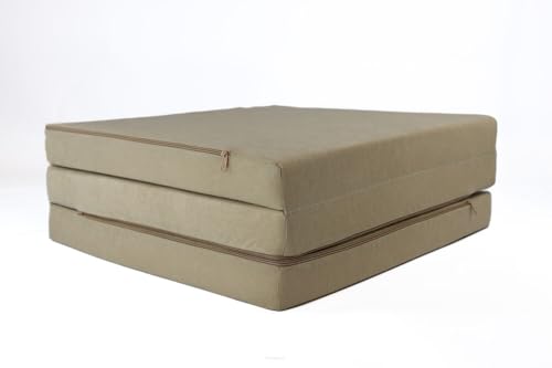 FORTISLINE - Klappmatratze 195x60x9cm - 3-teilige Faltmatratze - H2 Gästematratze - Camping Faltbare - Kamping Bett - Waschbar Bezug - Erwachsene Klappbar - Reisematratze - Schaumstoff Matratze von FORTISLINE