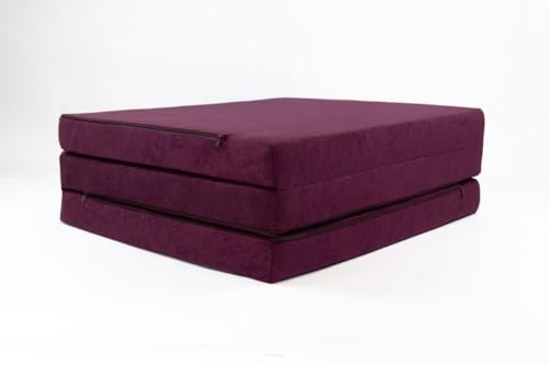 FORTISLINE - Klappmatratze 195x60x9cm - 3-teilige Faltmatratze - H2 Gästematratze - Camping Faltbare - Kamping Bett - Waschbar Bezug - Erwachsene Klappbar - Reisematratze - Schaumstoff Matratze von FORTISLINE