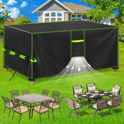 FORTRY Abdeckung Gartenmöbel Wasserdicht, Winterfest Schutzhülle Gartenmöbel, 420D Oxford Plane für Gartentisch Möbelsets Terrassenmöbel, Rechteckig Tischabdeckung Gartenmöbel 170x94x71cm von FORTRY