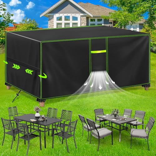 FORTRY Abdeckung Gartenmöbel Wasserdicht, Winterfest Schutzhülle Gartenmöbel, 420D Oxford Plane für Gartentisch Möbelsets Terrassenmöbel, Rechteckig Tischabdeckung Gartenmöbel 150 x94 x75cm von FORTRY