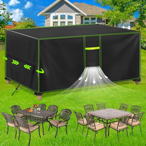 FORTRY Abdeckung Gartenmöbel Wasserdicht, Winterfest Schutzhülle Gartenmöbel, 420D Oxford Plane für Gartentisch Möbelsets Terrassenmöbel, Rechteckig Tischabdeckung Gartenmöbel 120x80x75cm von FORTRY