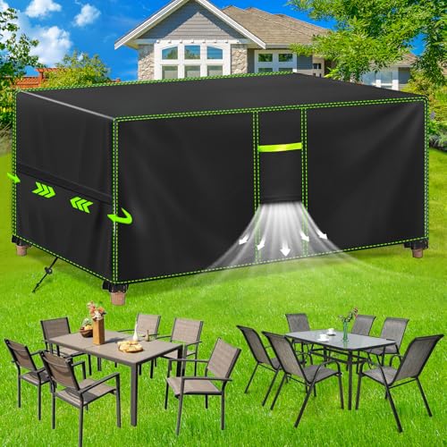 FORTRY Abdeckung Gartenmöbel Wasserdicht, Winterfest Schutzhülle Gartenmöbel, 420D Oxford Plane für Gartentisch Möbelsets Terrassenmöbel, Rechteckig Tischabdeckung Gartenmöbel 120x90x75cm von FORTRY