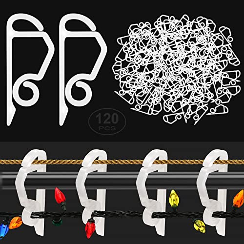 FORTSPANG 120 Stück Weihnacht Licht Clips, Weihnachtslicht Clips für Weihnachtsaußenbeleuchtung Dekoration, Dachrinne Clip für Thanksgiving-Dekorationen Hängende Außenleuchten von FORTSPANG