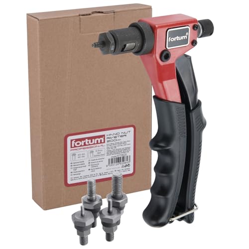 Fortum Hand-Nietmutternzange für Gewindenieten I Nietmutter-Zange für M3-M6 Nietmuttern aus Alu, Messing, Stahl & Edelstahl I 20cm lange, kraftvolle Nietzange mit Anti-Rutsch Griff Fortum Hand-Nietmutternzange für Gewindenieten I Nietmutter-Zange für M3-M6 Nietmuttern aus Alu, Messing, Stahl & Edelstahl I 20cm lange, kraftvolle Nietzange mit Anti-Rutsch Griff von FORTUM