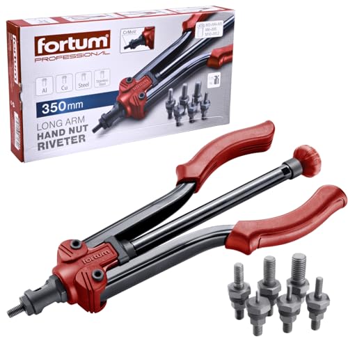 Fortum Hand-Nietmutternzange für Gewindenieten I Nietmutter-Zange für M3-M12 Nietmuttern aus Alu, Messing, Stahl & Edelstahl I 35cm lange, kraftvolle Nietzange mit Schnellspann-Mechanismus Fortum Hand-Nietmutternzange für Gewindenieten I Nietmutter-Zange für M3-M12 Nietmuttern aus Alu, Messing, Stahl & Edelstahl I 35cm lange, kraftvolle Nietzange mit Schnellspann-Mechanismus von FORTUM