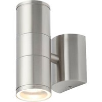 Forum Islay 2-flammige Outdoor-Up-Down-Wandleuchte aus satiniertem Stahl IP44 von FORUM LIGHTING