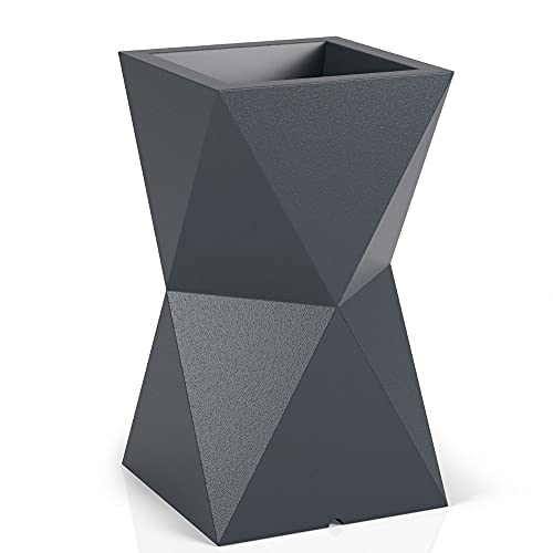 FORVEGA, Valencia, Hoher Blumentopf ohne Ablage, Modernes Design, Langlebig, Frostbeständig, Polyethylen, Anthrazit, 70 cm FORVEGA, Valencia, Hoher Blumentopf ohne Ablage, Modernes Design, Langlebig, Frostbeständig, Polyethylen, Anthrazit, 70 cm von FORVEGA
