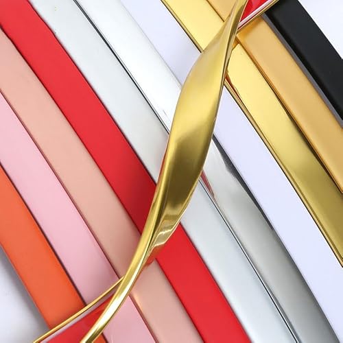 2m Kantenumleimer Selbstklebend Kantenschutz Umleimer Furnierklebeband Kein Aufbügeln, U-Form TPE Möbelkantenband, Furnier-Randschiene(Gold,5mm) von FORVOLWCO
