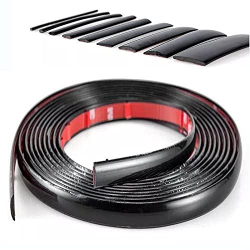 FORVOLWCO 3 Meter Auto Zierleiste Trim, selbstklebend Kfz-Formteilstreifen, Leisten Flexibel Dekorstreifen für Auto/LKW-Körper-Seitentür-Fenster-Fensterbuch-Buchse, Glänzend schwarz, 6mm(0.23Inch) von FORVOLWCO