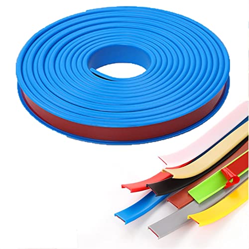 FORVOLWCO 4m Kantenumleimer Selbstklebend Kantenschutz Umleimer Furnierklebeband Kein Aufbügeln, U-Form TPE Möbelkantenband, selbstsichernde Furnier-Randschiene (Color : Blau, Size : 14mm) von FORVOLWCO