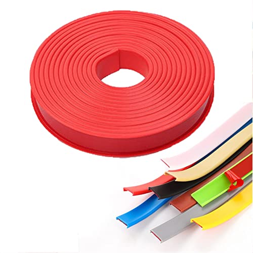 FORVOLWCO 4m Kantenumleimer Selbstklebend Kantenschutz Umleimer Furnierklebeband Kein Aufbügeln, U-Form TPE Möbelkantenband, selbstsichernde Furnier-Randschiene (Color : Rot, Size : 15mm) von FORVOLWCO
