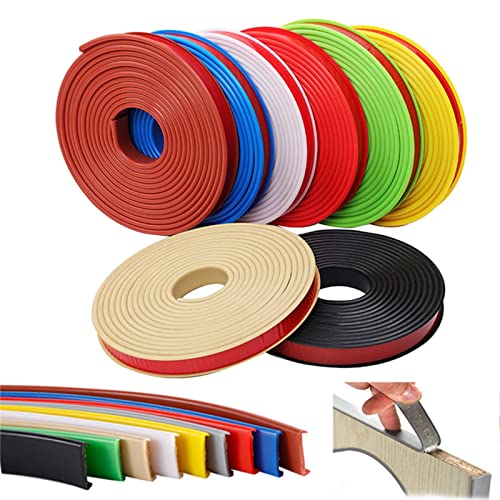 FORVOLWCO 4m Kantenumleimer Selbstklebend Kantenschutz Umleimer Furnierklebeband Kein Aufbügeln, U-Form TPE Möbelkantenband, selbstsichernde Furnier-Randschiene (Color : Weiß, Size : 12mm) von FORVOLWCO