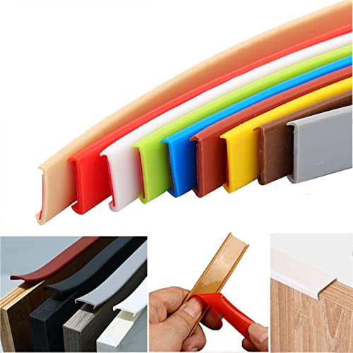 FORVOLWCO 5M Kantenumleimer Selbstklebend Kantenschutz Umleimer Furnierklebeband Kein Aufbügeln, U-Form TPE Möbelkantenband, selbstsichernde Furnier-Randschiene (Color : Schwarz, Size : 14mm) von FORVOLWCO