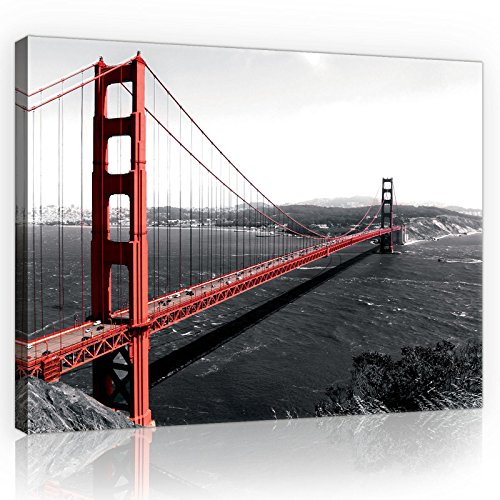 ForWall Bilder Canvas Golden Gate O4 (60cm. x 40cm.) Leinwandbilder Wandbild AMFPP10085O4 von ForWall