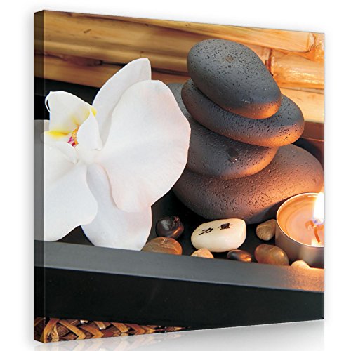 ForWall Bilder Canvas SPA Orchidee und Steine O2 (80cm. x 80cm.) Leinwandbilder Wandbild AMFPP10188O2 von ForWall