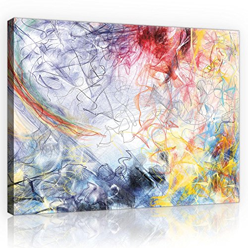 FORWALL Bilder Canvas Skizzen Bunte Abstraktion O4 (60cm. x 40cm.) Leinwandbilder Wandbild AMFPP10006O4 von FORWALL