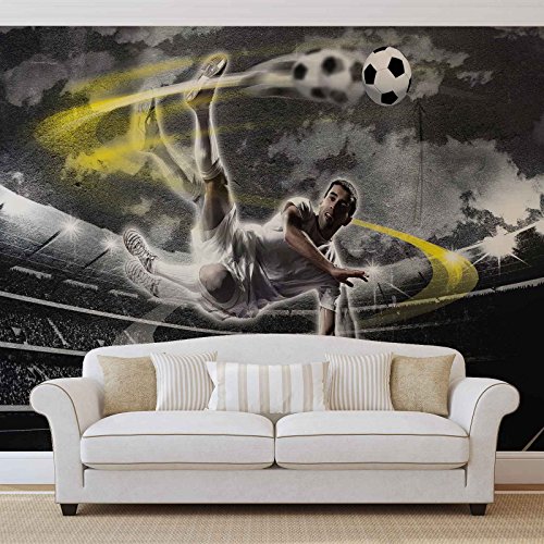 Forwall Vlies Fototapete Tapete Vliestapete Fußballer in Aktion AF2000VEL (152,5cm x 104cm) Photo Wallpaper Mural von Forwall