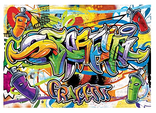 Forwall Fototapete Graffiti Streetart Jungen Jugendtapete Kinder Jungs Vlies Tapete Wandtapete UV-Beständig Hohe Auflösung Montagefertig (1400, VEXL (208x146 cm) 2 Bahnen) von FORWALL