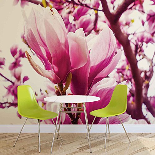 Fototapete Tapete ForWall Rosa Magnolie AF1341P8 (368cm x 254cm) Photo Wallpaper Mural von FORWALL