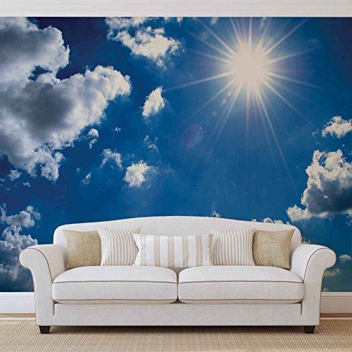 Forwall Wolken Himmel Sonne Natur Fototapete - Tapete - Fotomural - Mural Wandbild - (1991WM) - XL - 254cm x 184cm - Papier (KEIN VLIES) - 2 Pieces von Forwall
