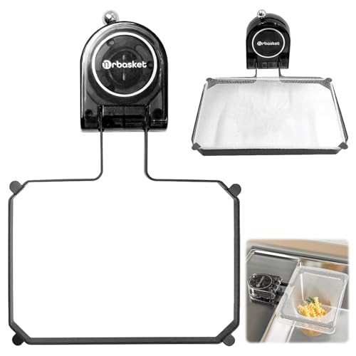 FORYNXHWIN Abflusssieb Küchenspüle mit Saugnapf, Spülbecken Sieb mit 100 Sieb, 2 in 1 sink strainer und Lappenaufbewahrungsregal, Zum Sammeln von Küchenabfällen (Schwarz) von FORYNXHWIN