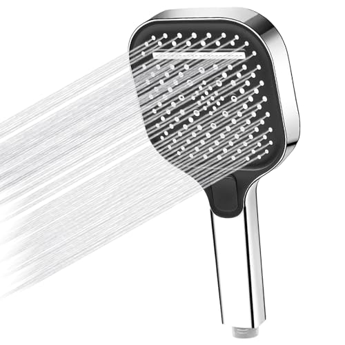 FORYNXHWIN Duschkopf, Duschkopf Wassersparend, Hochdruck Handbrause, Duschbrause Groß, Regendusche Duschkopf Druckerhöhend mit 3 Strahlarten, Brausekopf Dusche, Chrom, Silber von FORYNXHWIN